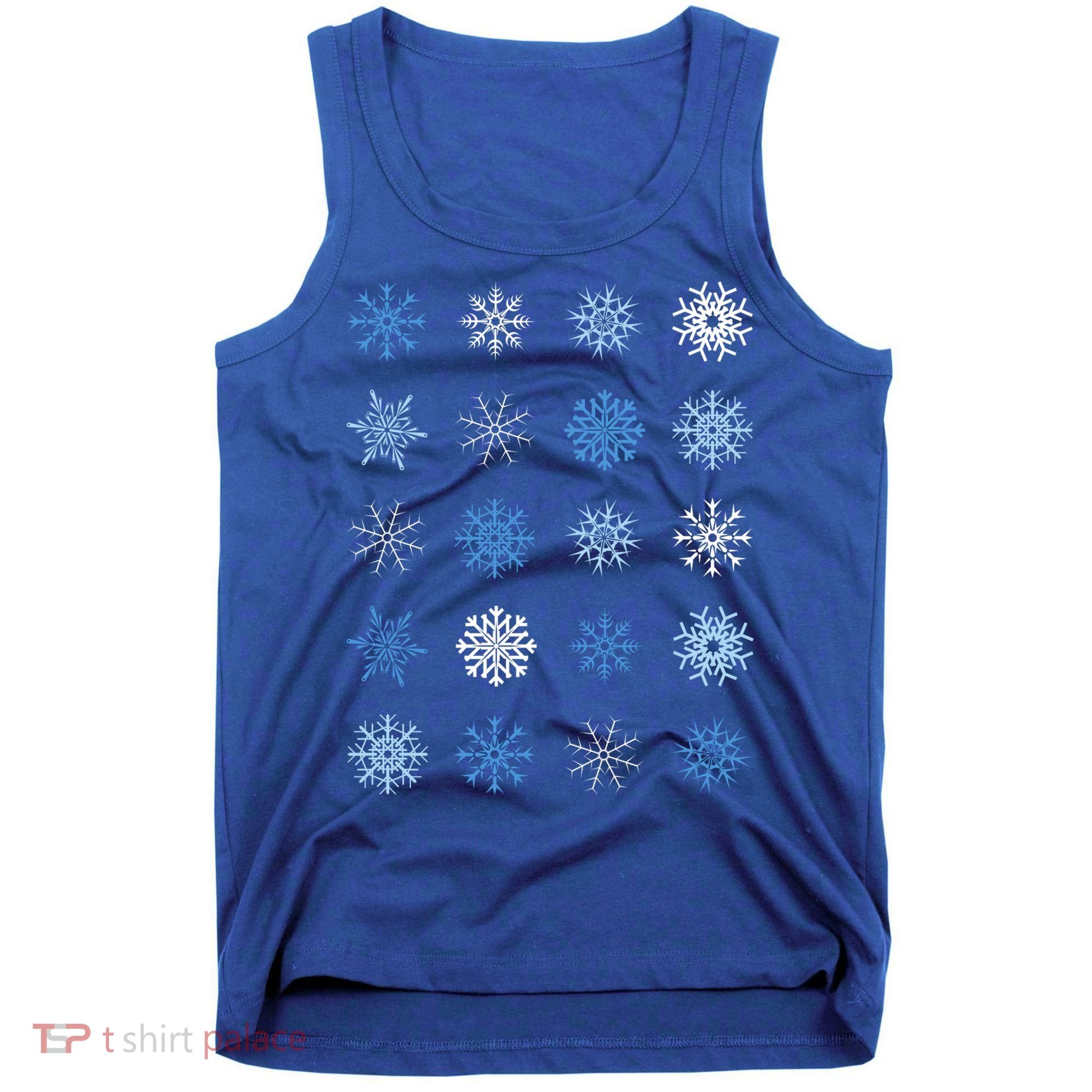 Blue And White Snowflakes Stacked Christmas Great Gift Tank Top