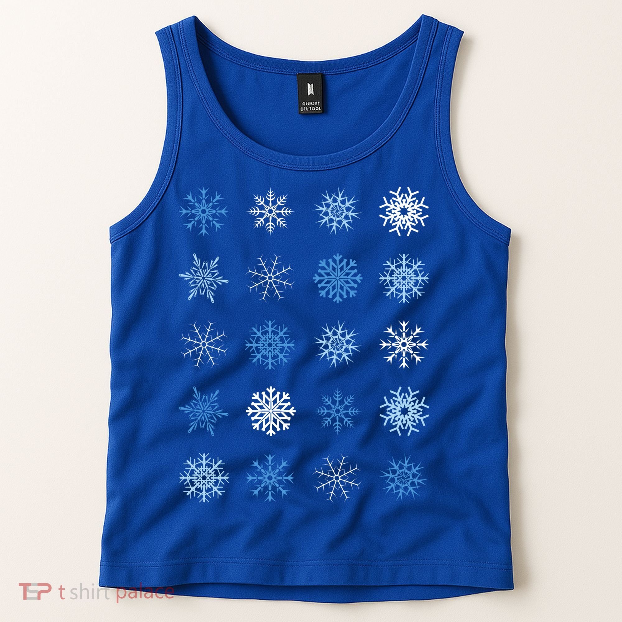 Blue And White Snowflakes Stacked Christmas Great Gift Tank Top