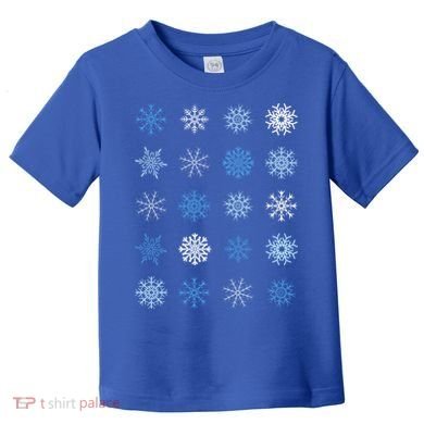 Blue And White Snowflakes Stacked Christmas Great Gift Toddler T-Shirt