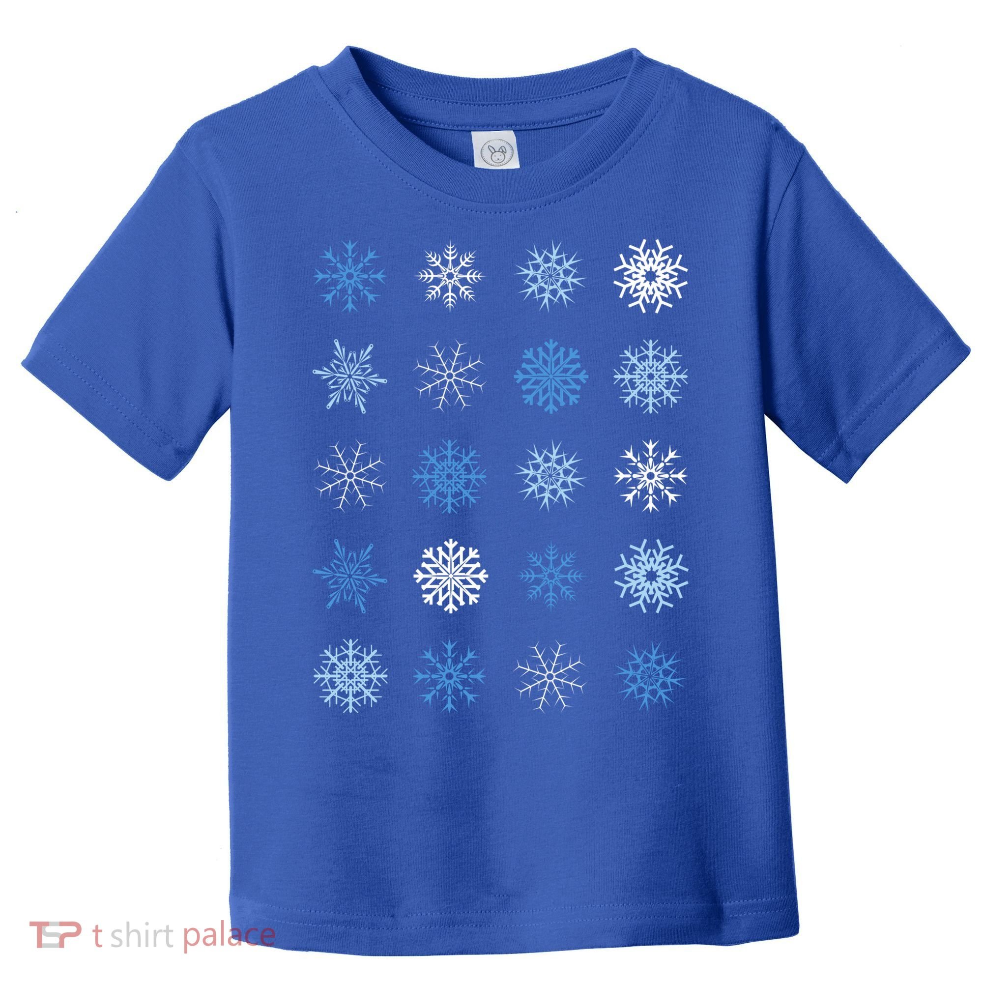 Blue And White Snowflakes Stacked Christmas Great Gift Toddler T-Shirt
