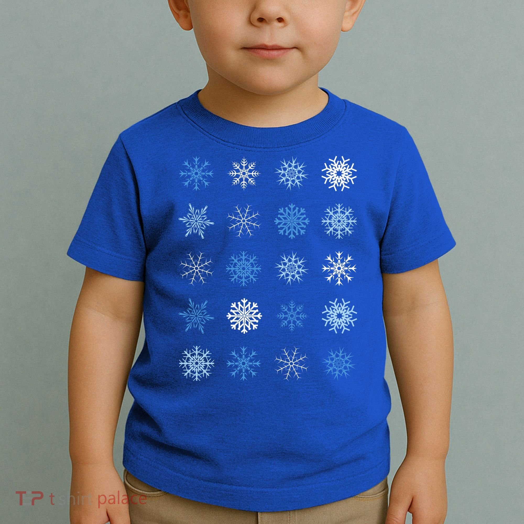 Blue And White Snowflakes Stacked Christmas Great Gift Toddler T-Shirt