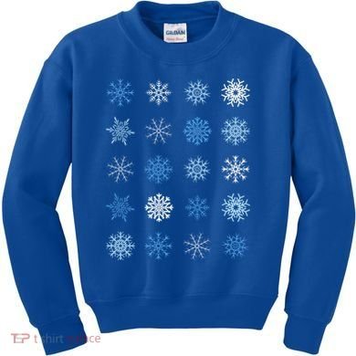 Blue And White Snowflakes Stacked Christmas Great Gift Kids Sweatshirt