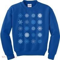 Blue And White Snowflakes Stacked Christmas Great Gift Kids Sweatshirt thumb 0