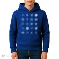 Blue And White Snowflakes Stacked Christmas Great Gift Kids Hoodie thumb 4