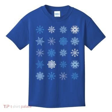 Blue And White Snowflakes Stacked Christmas Great Gift Kids T-Shirt