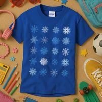 Blue And White Snowflakes Stacked Christmas Great Gift Kids T-Shirt thumb 3