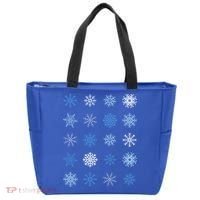 Blue And White Snowflakes Stacked Christmas Great Gift Tote Bag thumb 0