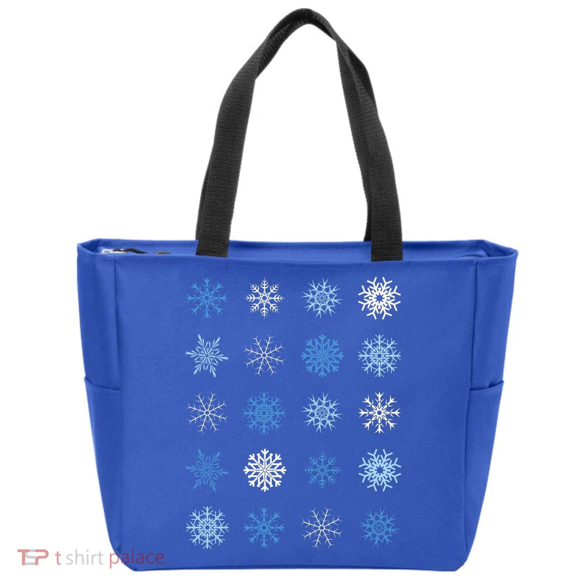 Blue And White Snowflakes Stacked Christmas Great Gift Tote Bag