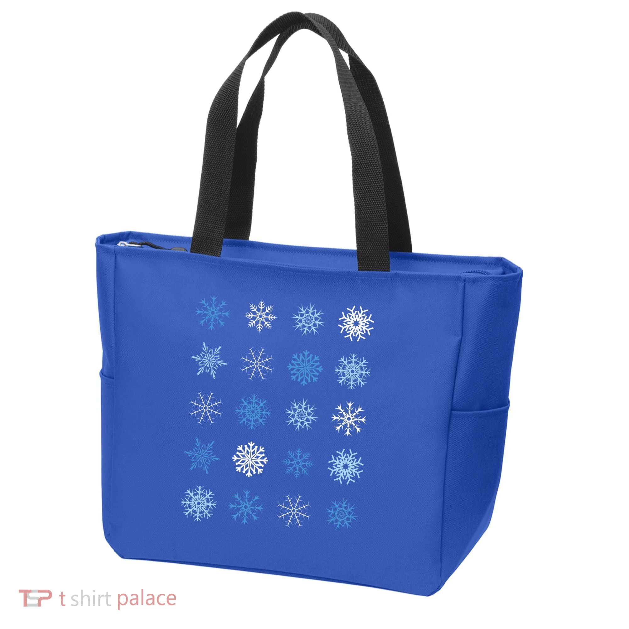 Blue And White Snowflakes Stacked Christmas Great Gift Tote Bag