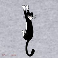 Black And White Cat Hanging On Funny Tuxedo Cat Lovers Women's Sweatshirt thumb 2