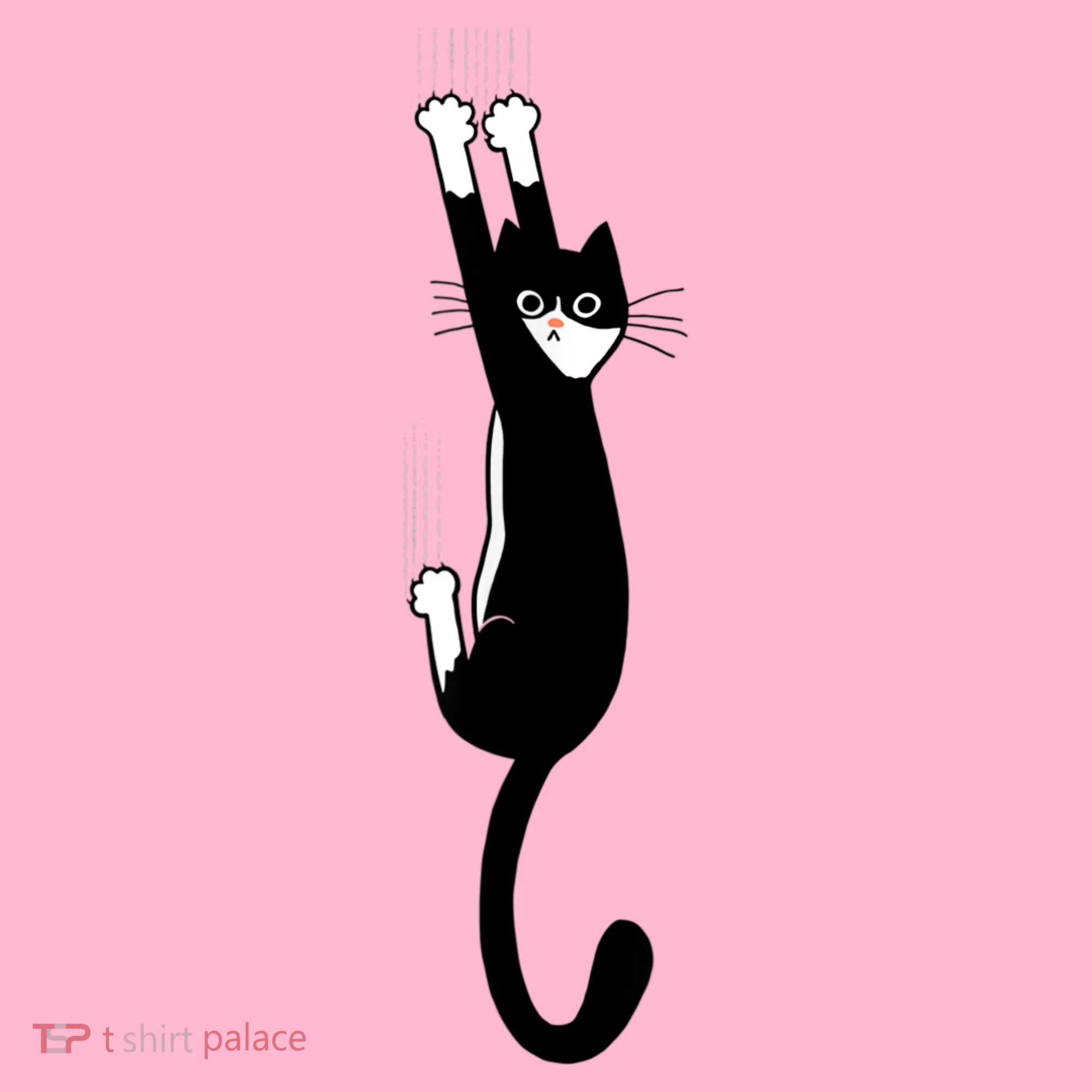 Black And White Cat Hanging On Funny Tuxedo Cat Lovers Coaster