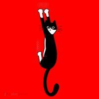 Black And White Cat Hanging On Funny Tuxedo Cat Lovers Santa Hat thumb 1
