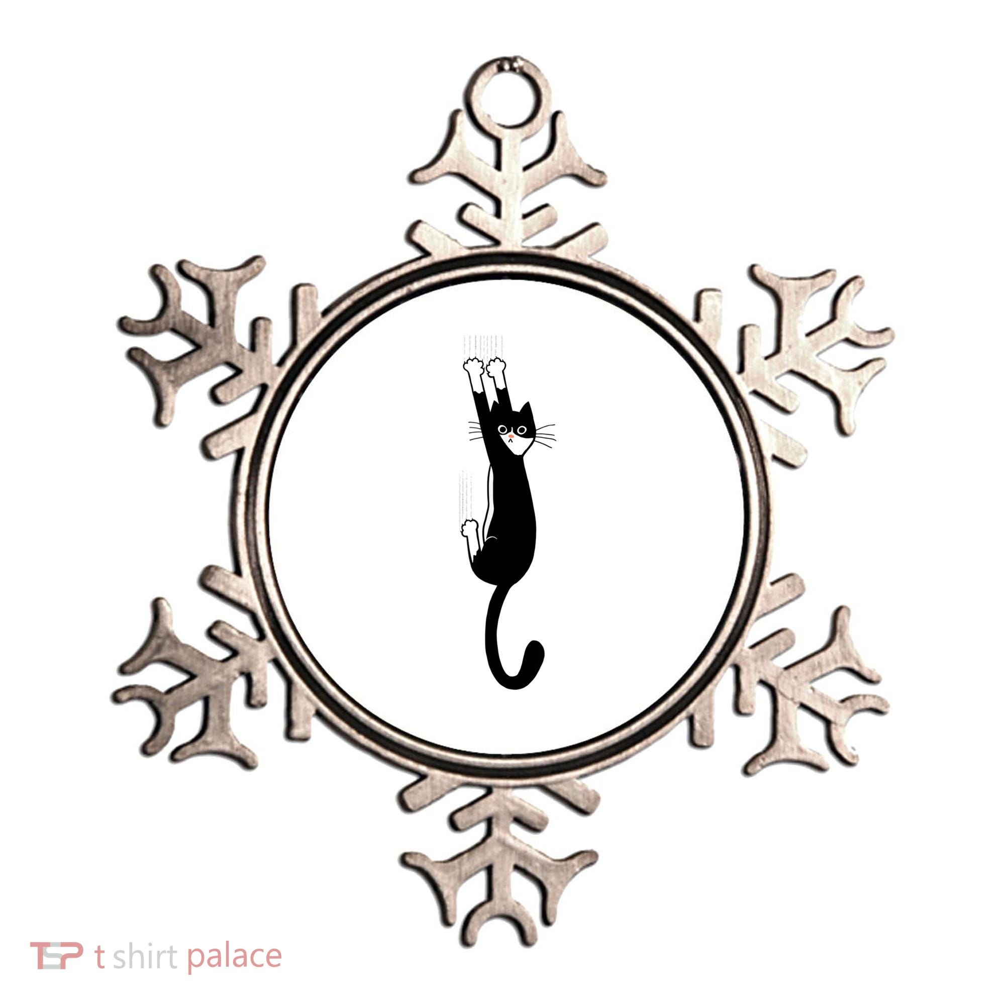 Black And White Cat Hanging On Funny Tuxedo Cat Lovers Ornament