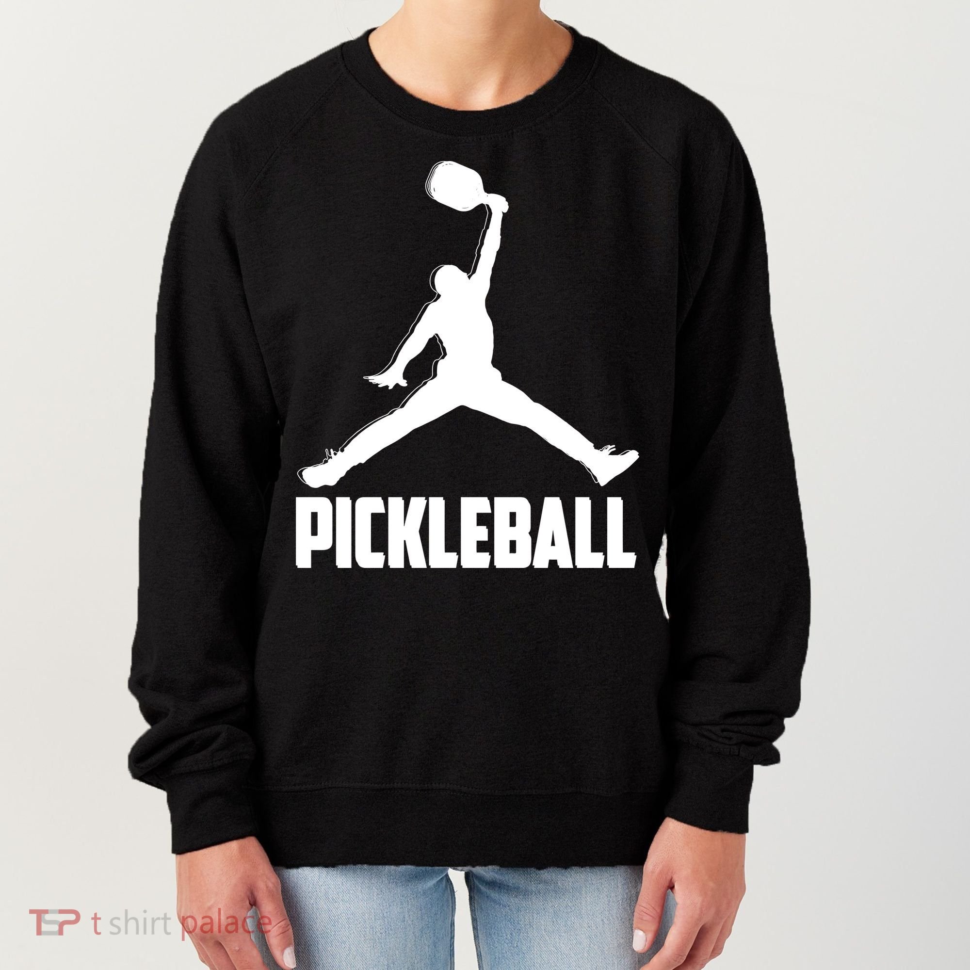 Black And White Pickleball Sports Logo Women's Sweatshirt