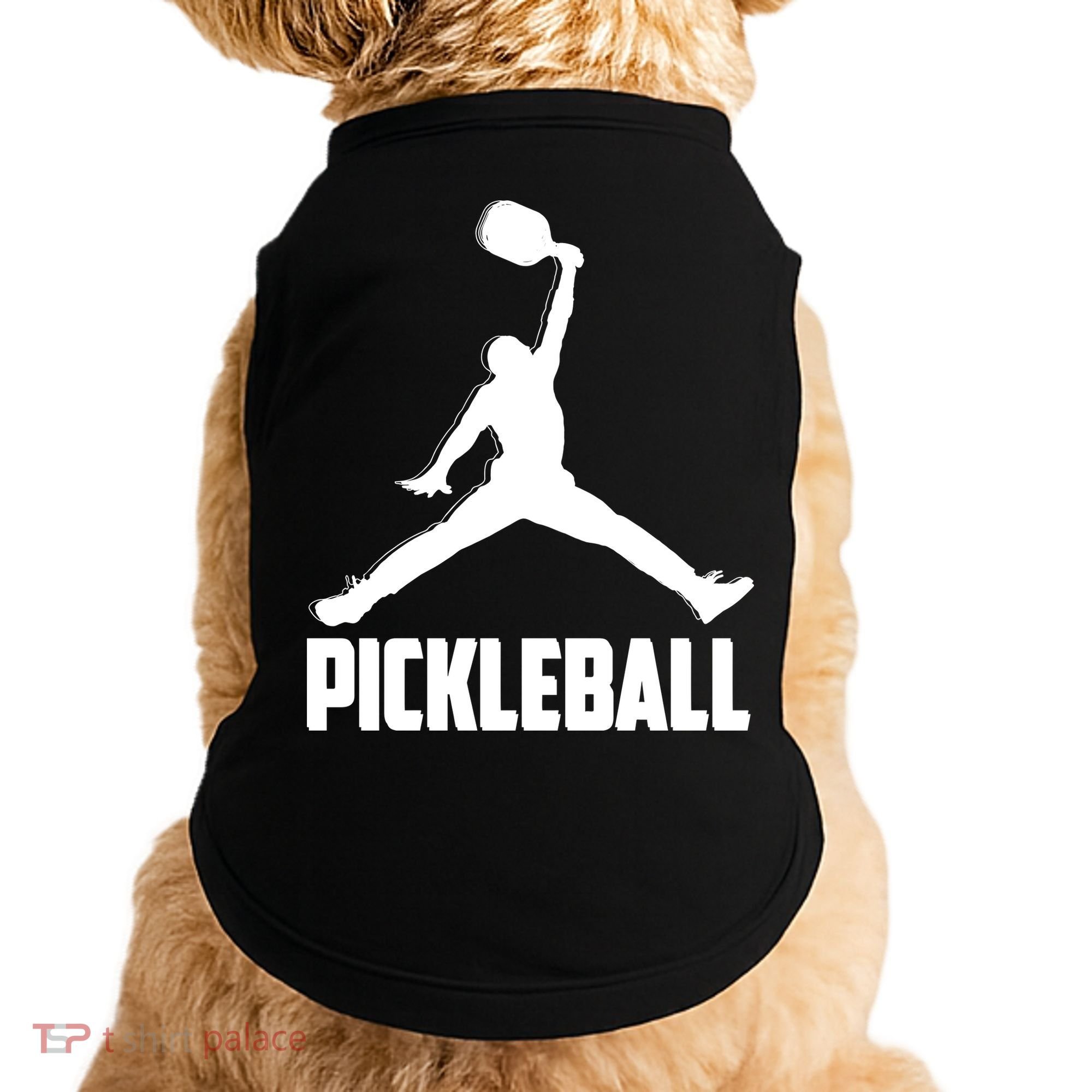 Black And White Pickleball Sports Logo Doggie Tank