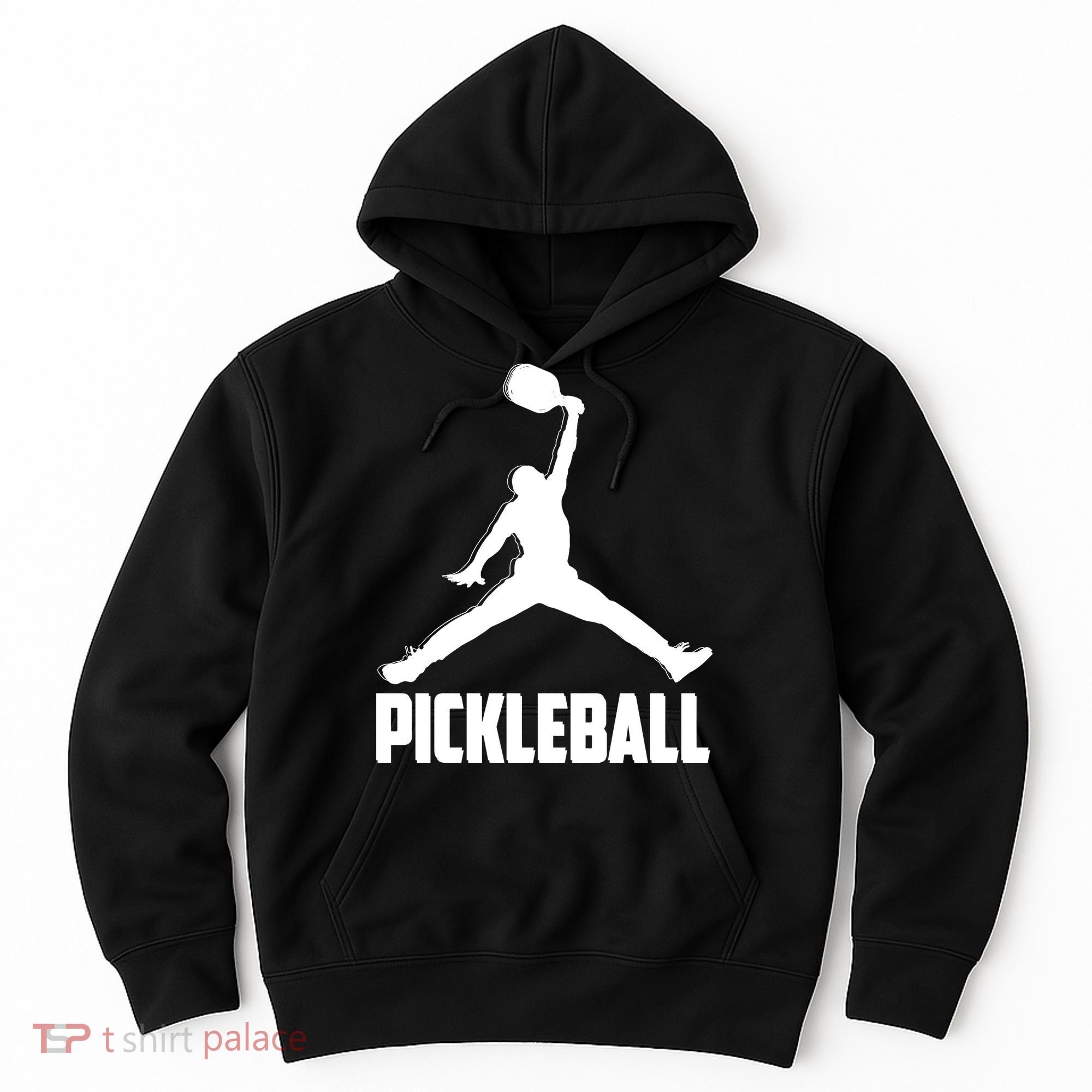 Black And White Pickleball Sports Logo Hoodie