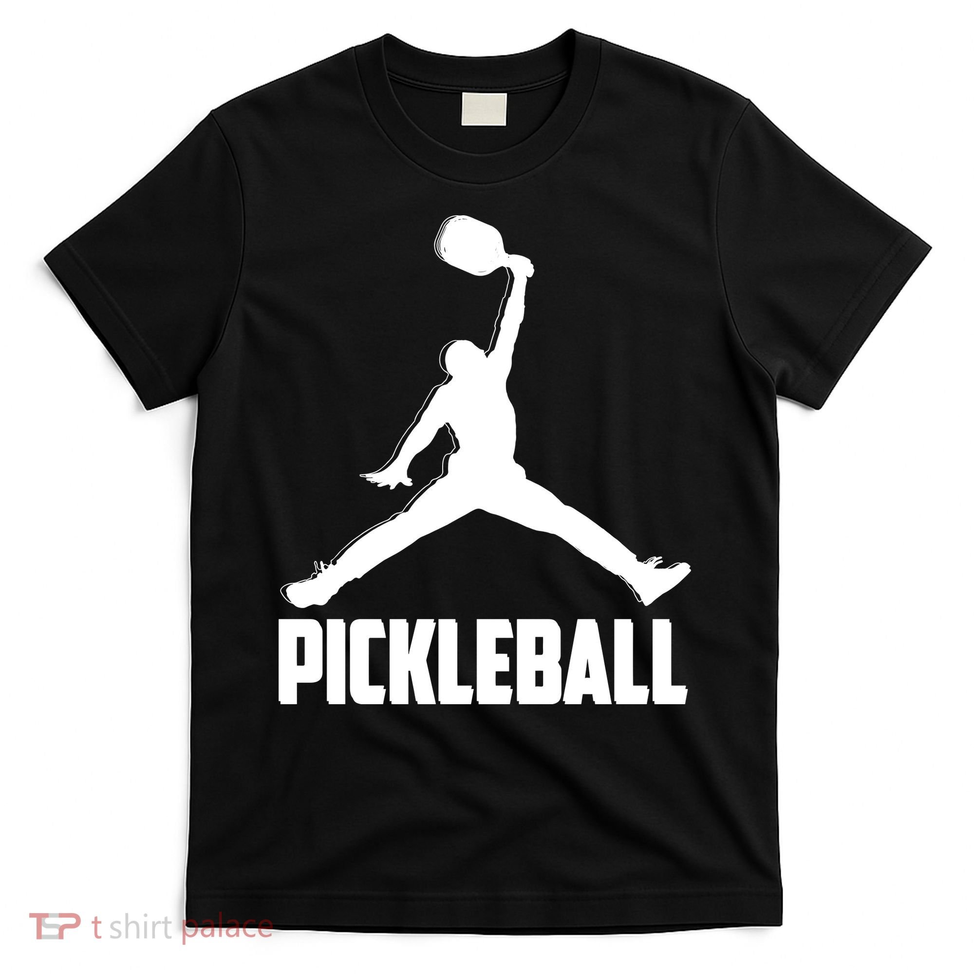 Black And White Pickleball Sports Logo T-Shirt