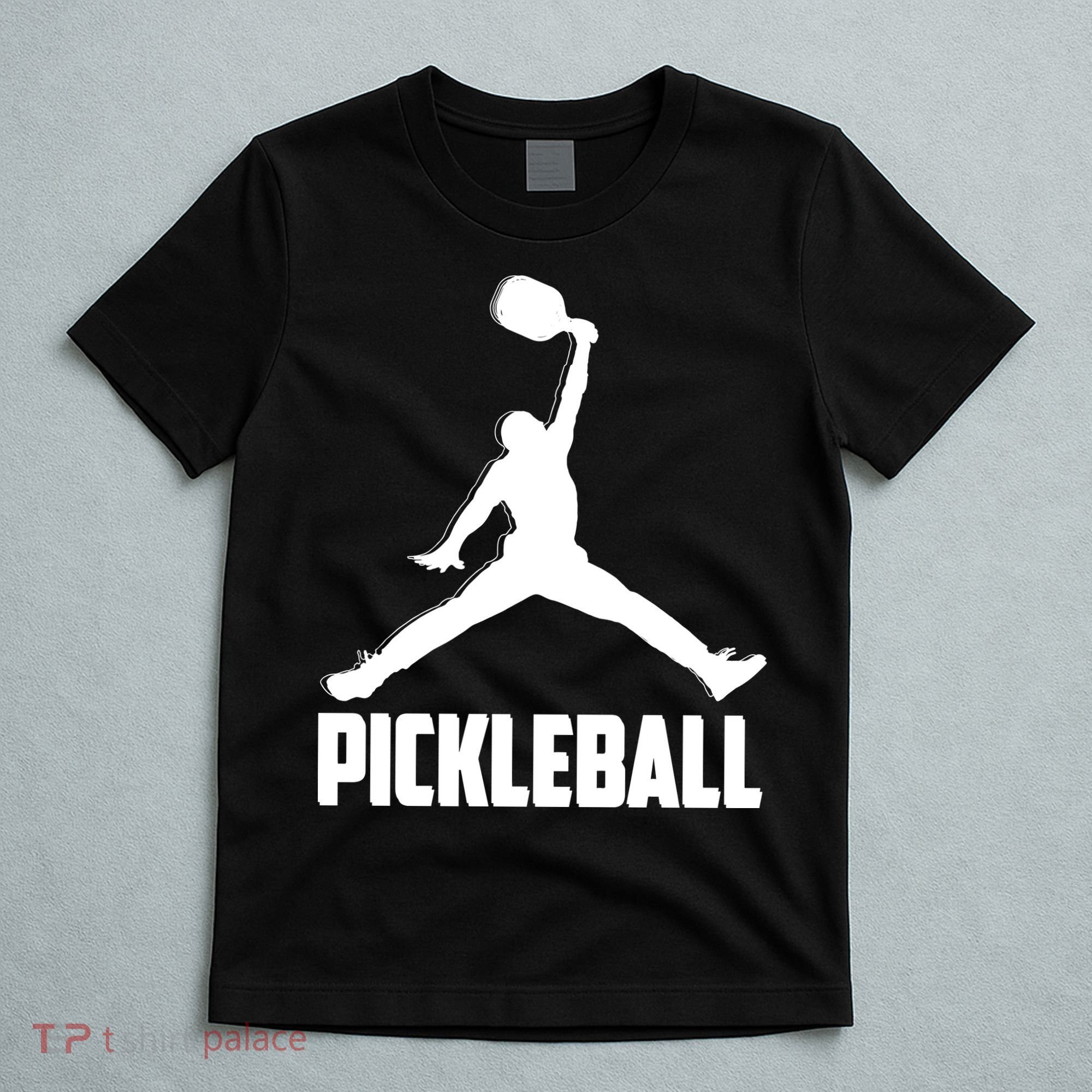 Black And White Pickleball Sports Logo T-Shirt