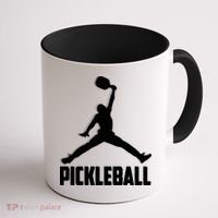 Black And White Pickleball Sports Logo Coffee Mug thumb 1
