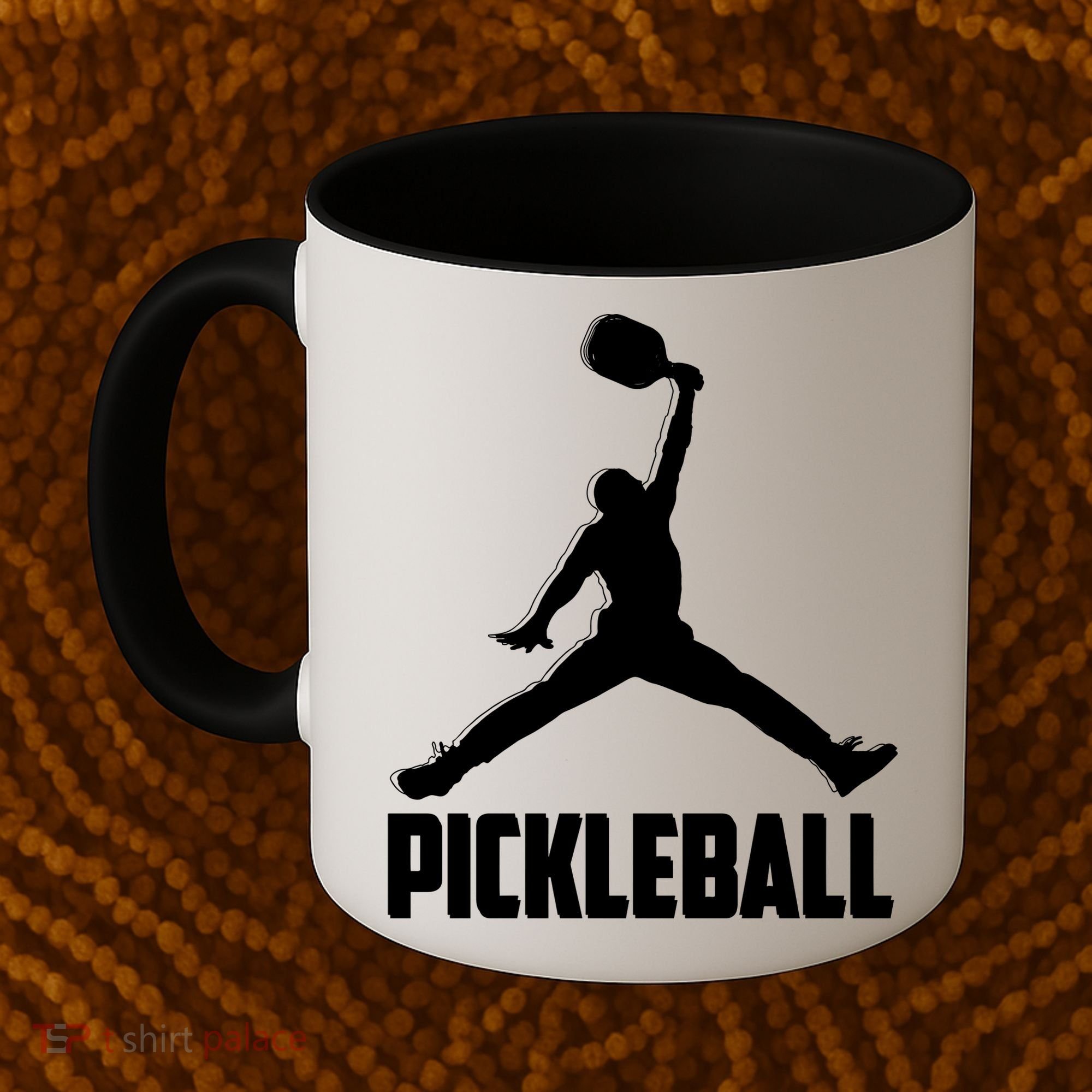 Black And White Pickleball Sports Logo Coffee Mug