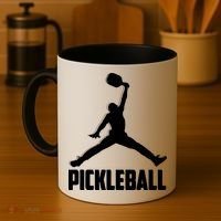 Black And White Pickleball Sports Logo Coffee Mug thumb 4