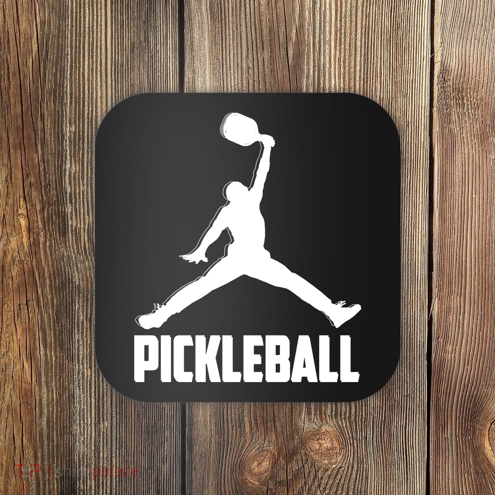 Black And White Pickleball Sports Logo Coaster