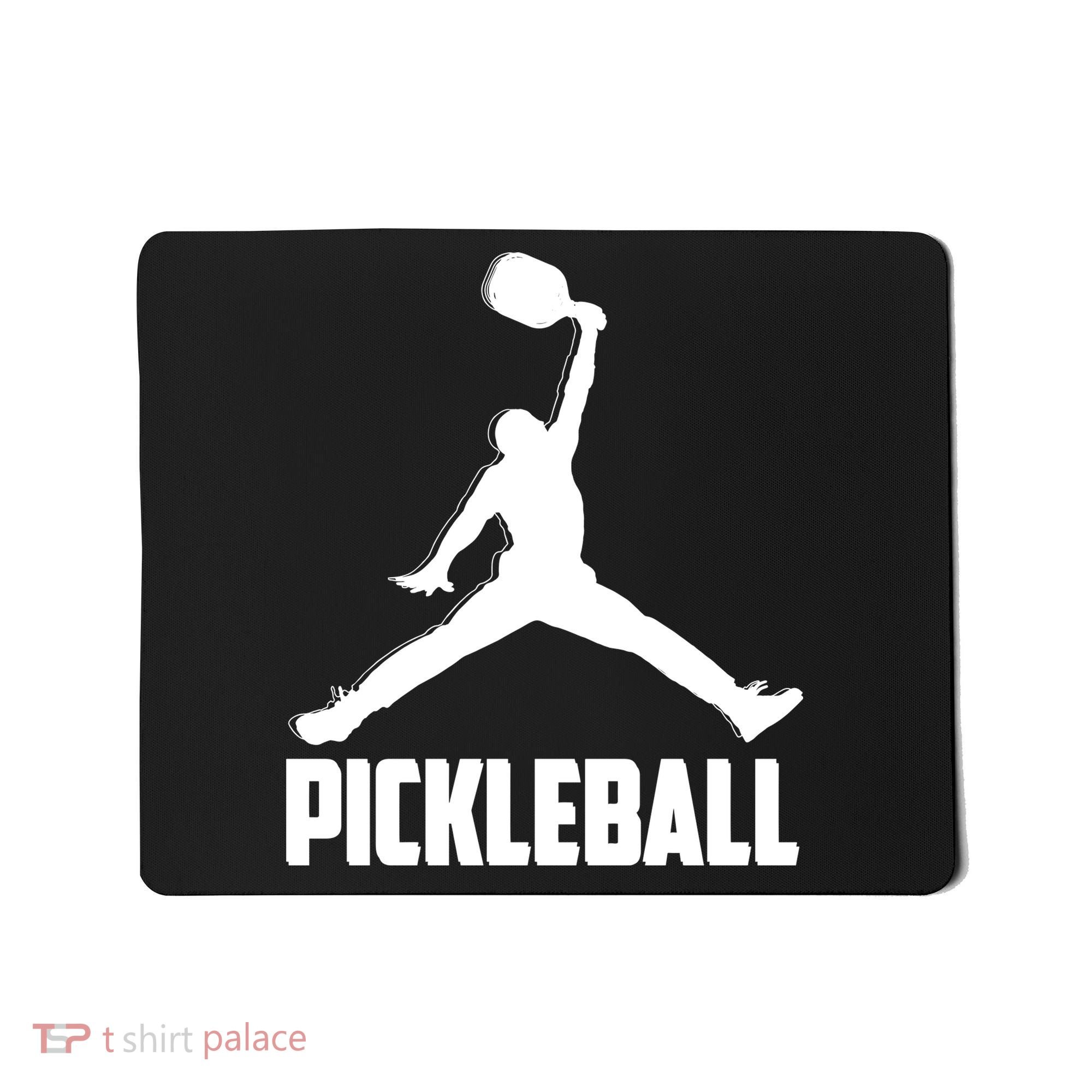 Black And White Pickleball Sports Logo Mousepad