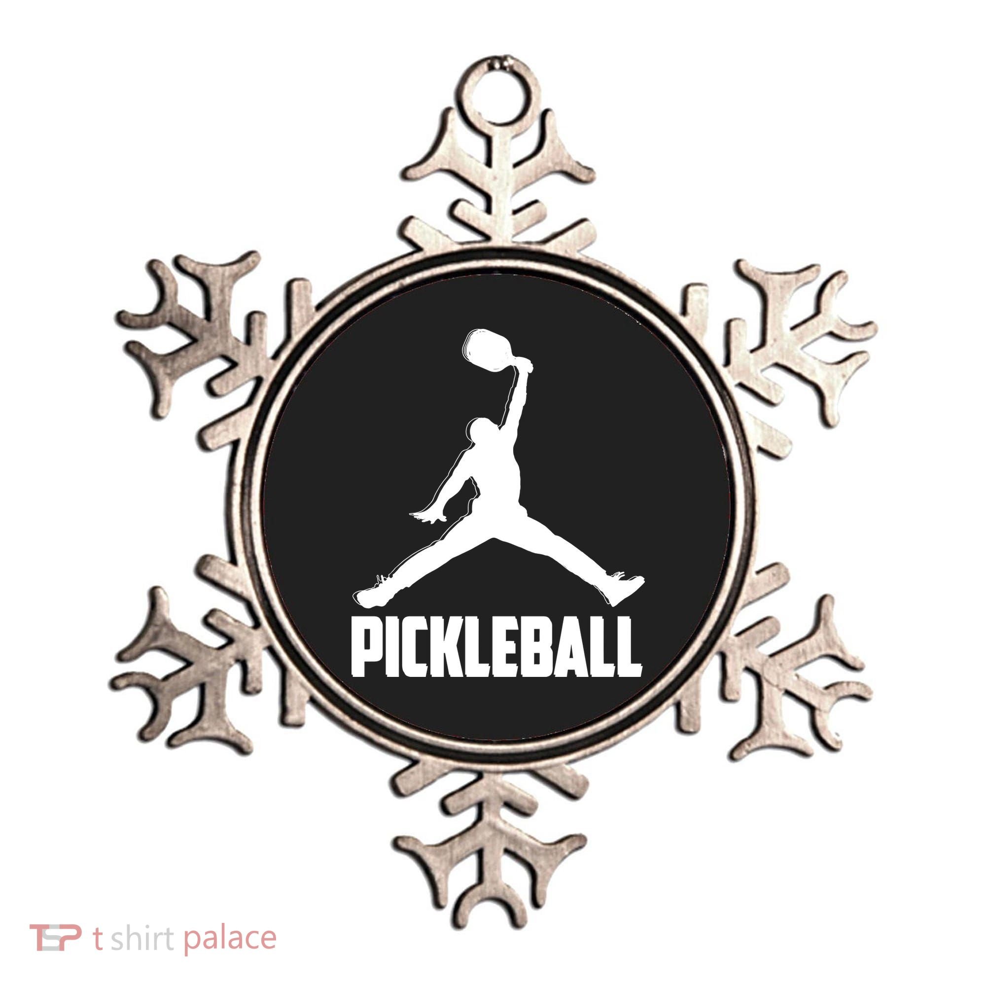 Black And White Pickleball Sports Logo Ornament