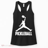 Black And White Pickleball Sports Logo Women's Tank Top thumb 0