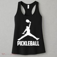 Black And White Pickleball Sports Logo Women's Tank Top thumb 3