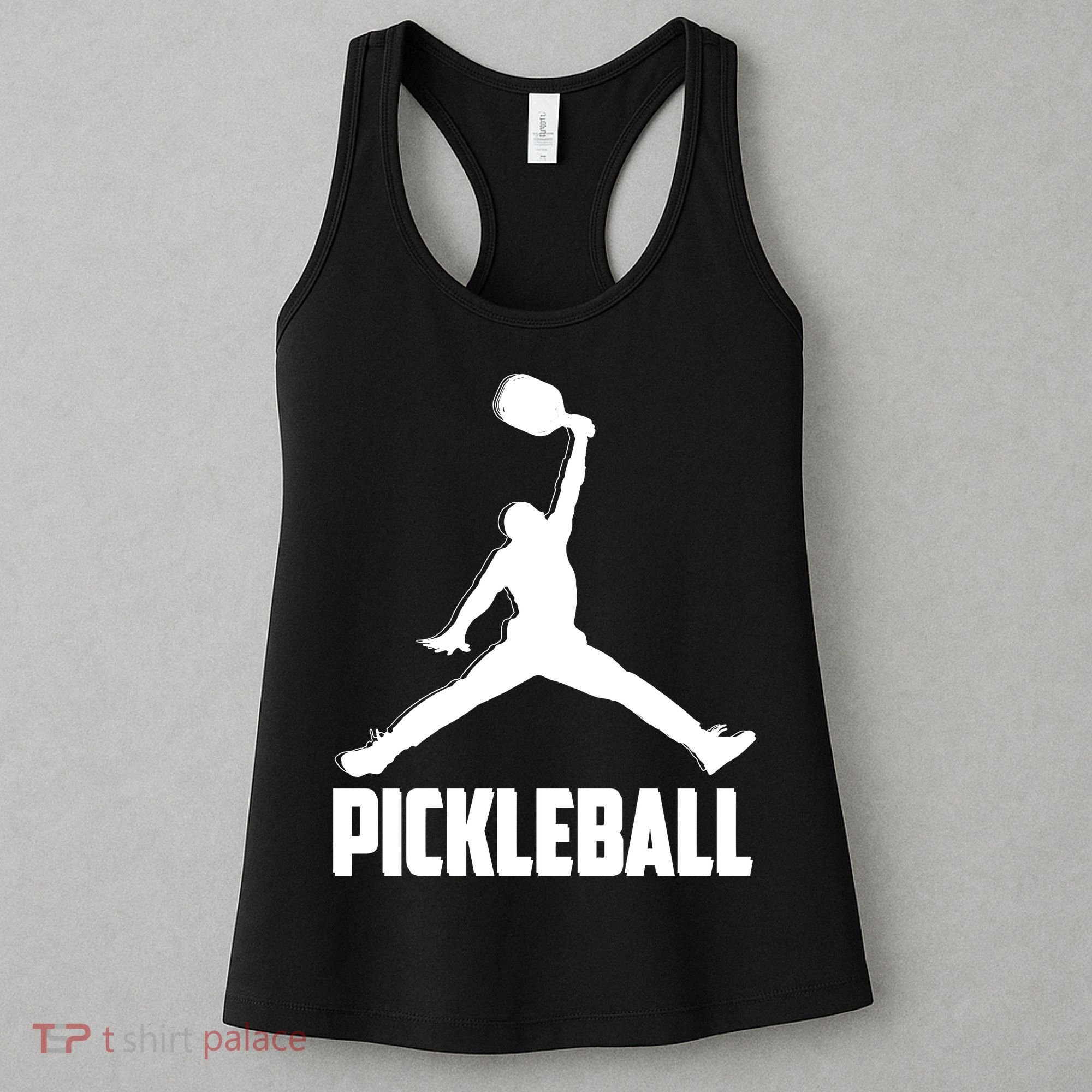 Black And White Pickleball Sports Logo Women's Tank Top
