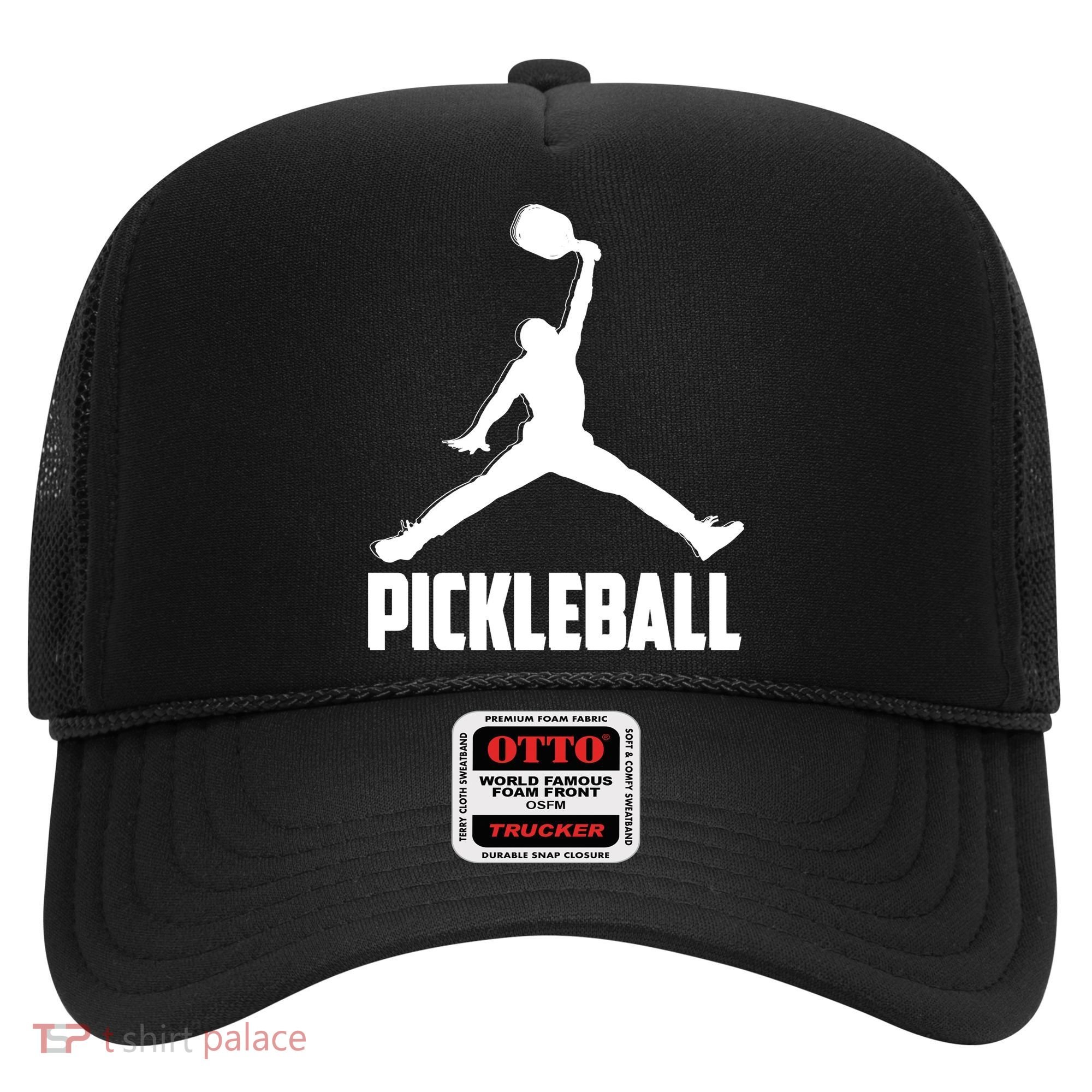 Black And White Pickleball Sports Logo Hat
