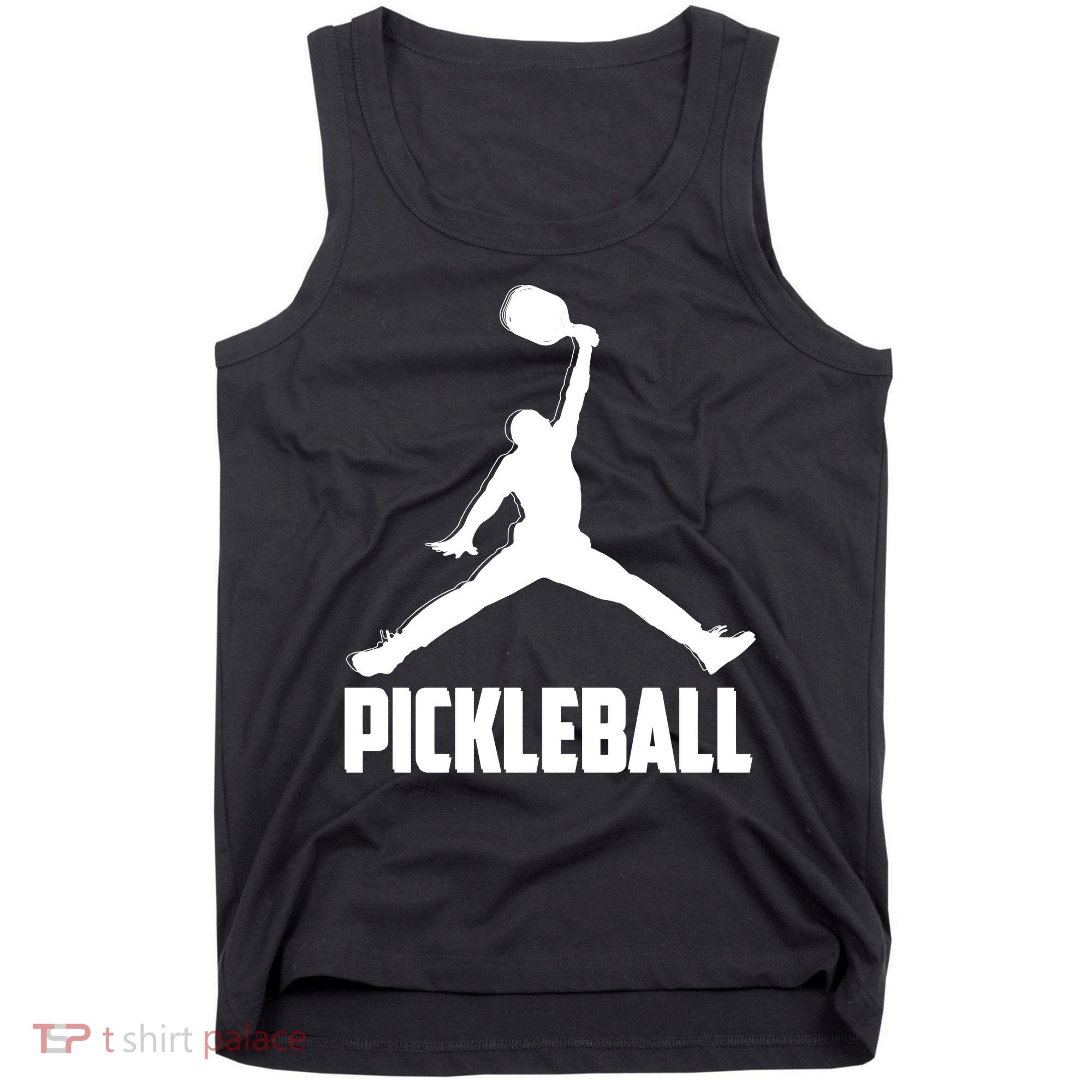 Black And White Pickleball Sports Logo Tank Top