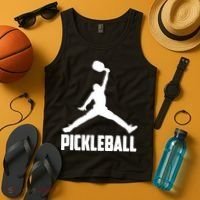 Black And White Pickleball Sports Logo Tank Top thumb 4