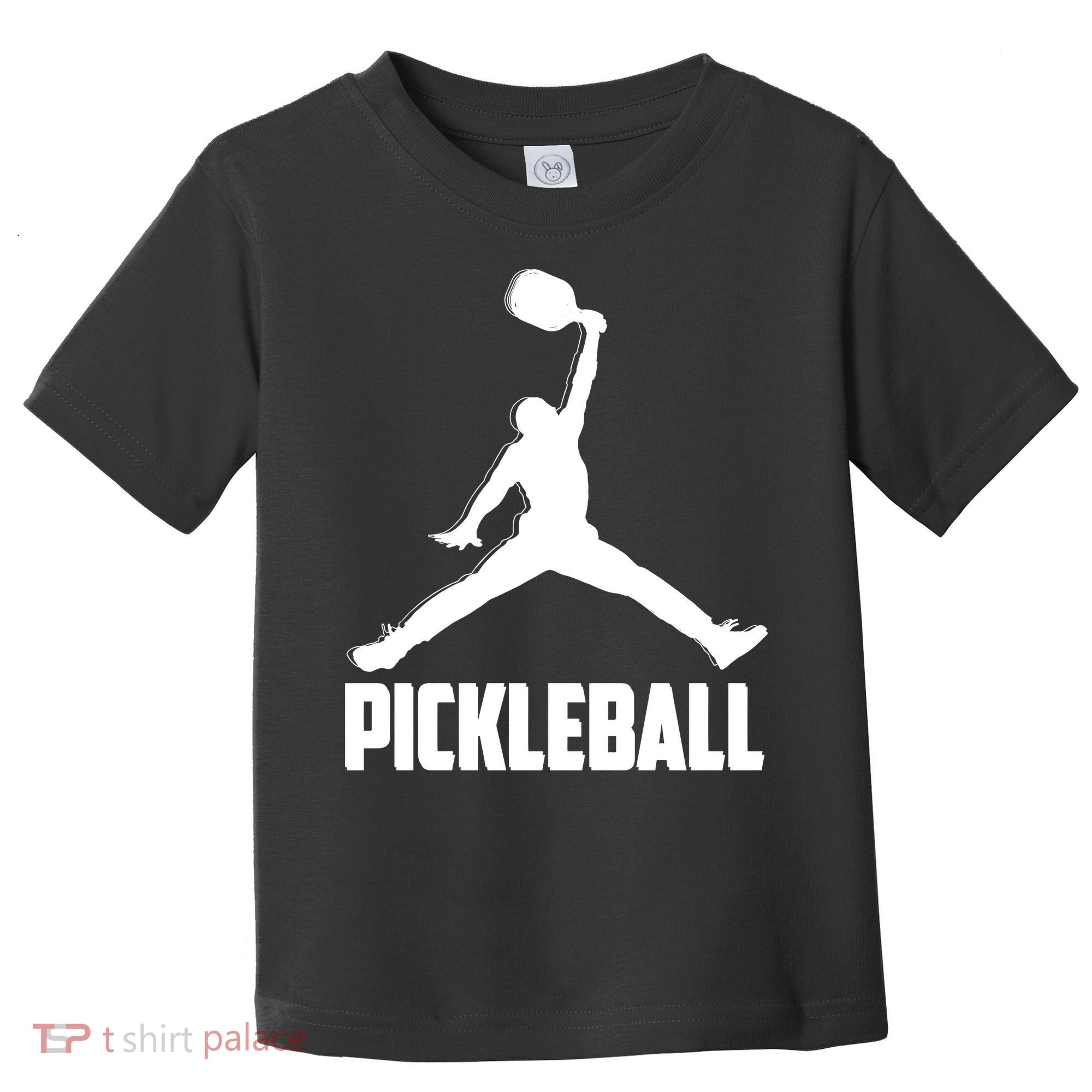 Black And White Pickleball Sports Logo Toddler T-Shirt