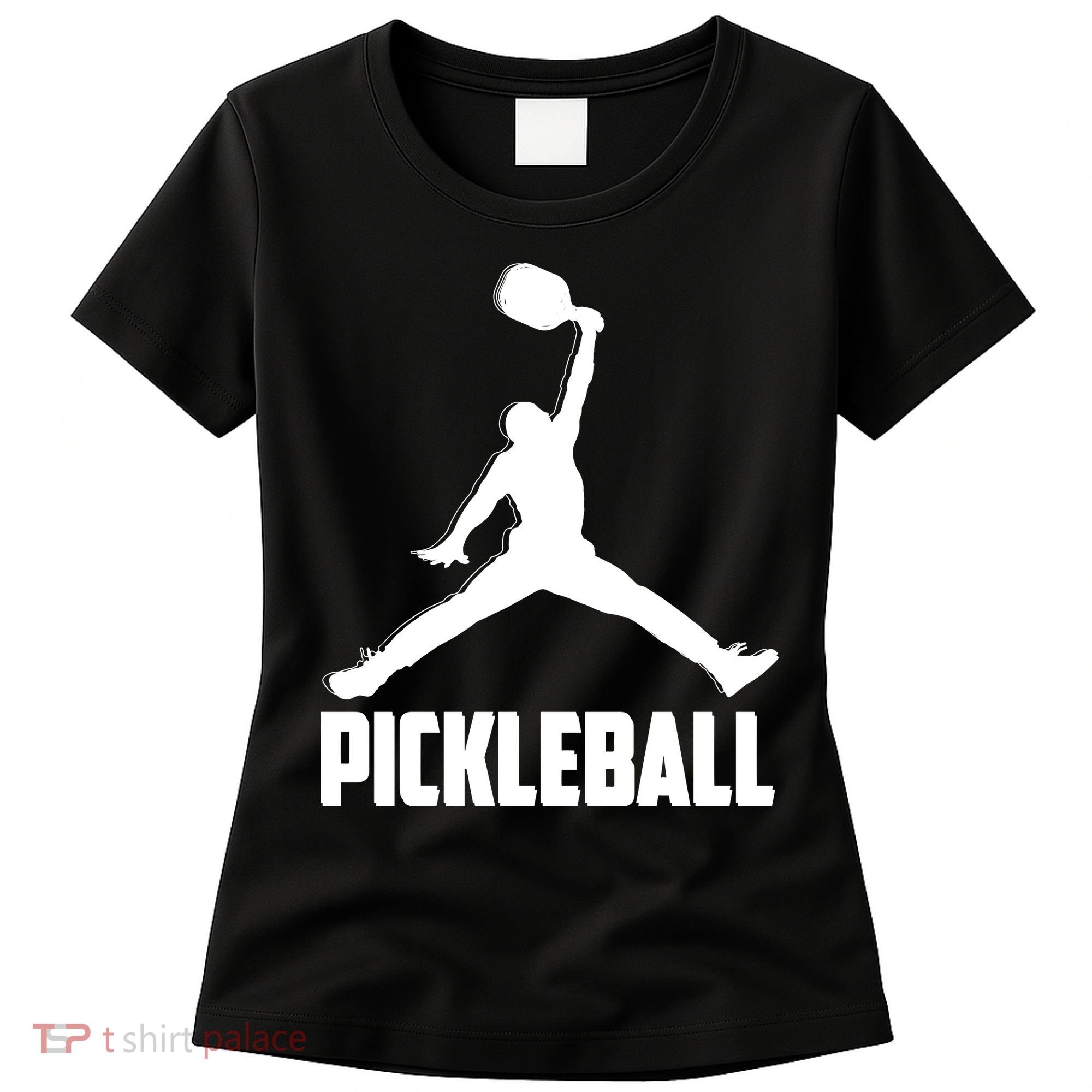 Black And White Pickleball Sports Logo Women's T-Shirt