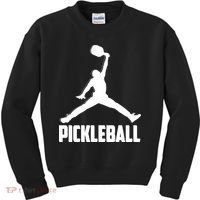 Black And White Pickleball Sports Logo Kids Sweatshirt thumb 0