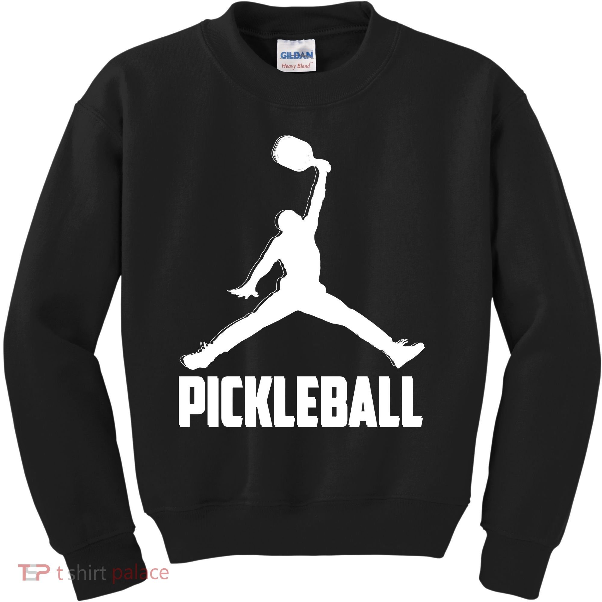 Black And White Pickleball Sports Logo Kids Sweatshirt