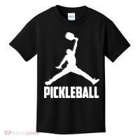 Black And White Pickleball Sports Logo Kids T-Shirt thumb 0