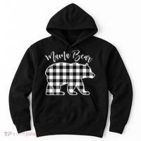 Black And White Buffalo Plaid Mama Bear Christmas Pajama Hoodie thumb 0