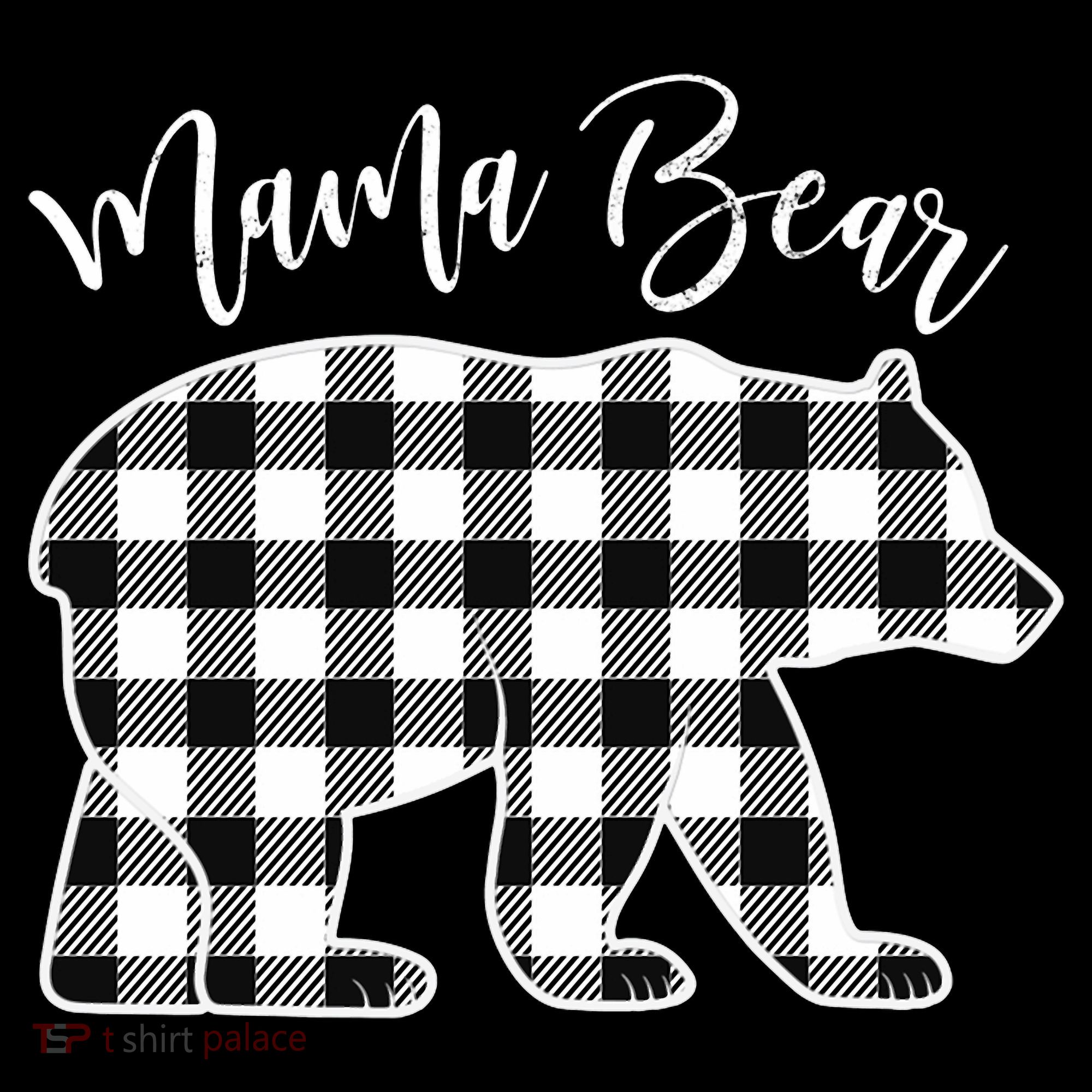 Black And White Buffalo Plaid Mama Bear Christmas Pajama Coffee Mug