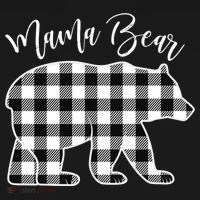 Black And White Buffalo Plaid Mama Bear Christmas Pajama Women's Hoodie thumb 2
