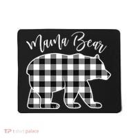 Black And White Buffalo Plaid Mama Bear Christmas Pajama Mousepad thumb 0