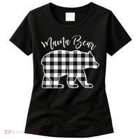 Black And White Buffalo Plaid Mama Bear Christmas Pajama Women's T-Shirt thumb 0