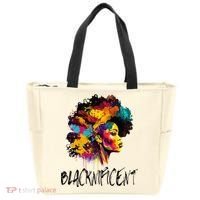 Blacknificent Afro Woman African American Melanin BLM Gift Tote Bag thumb 0