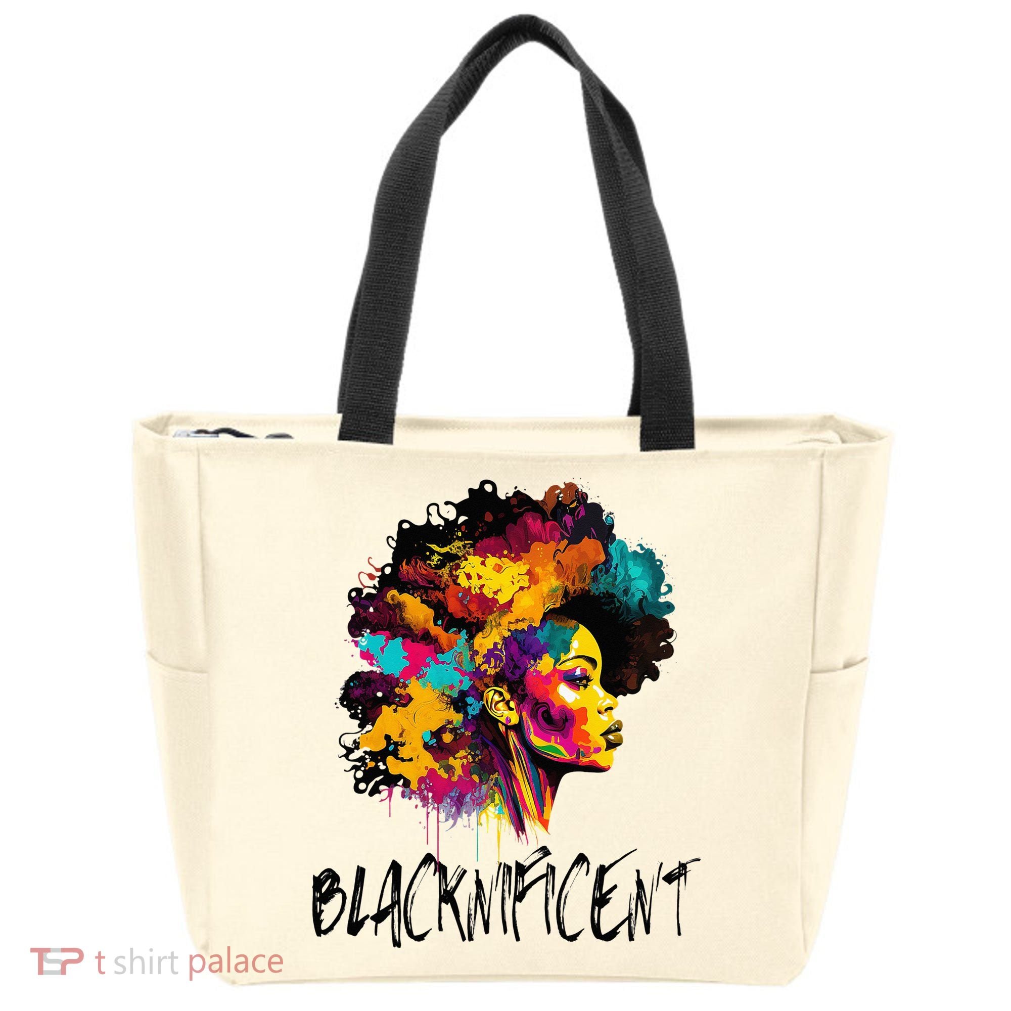 Blacknificent Afro Woman African American Melanin BLM Gift Tote Bag
