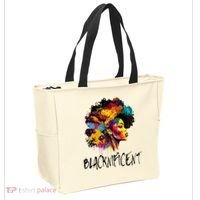 Blacknificent Afro Woman African American Melanin BLM Gift Tote Bag thumb 2