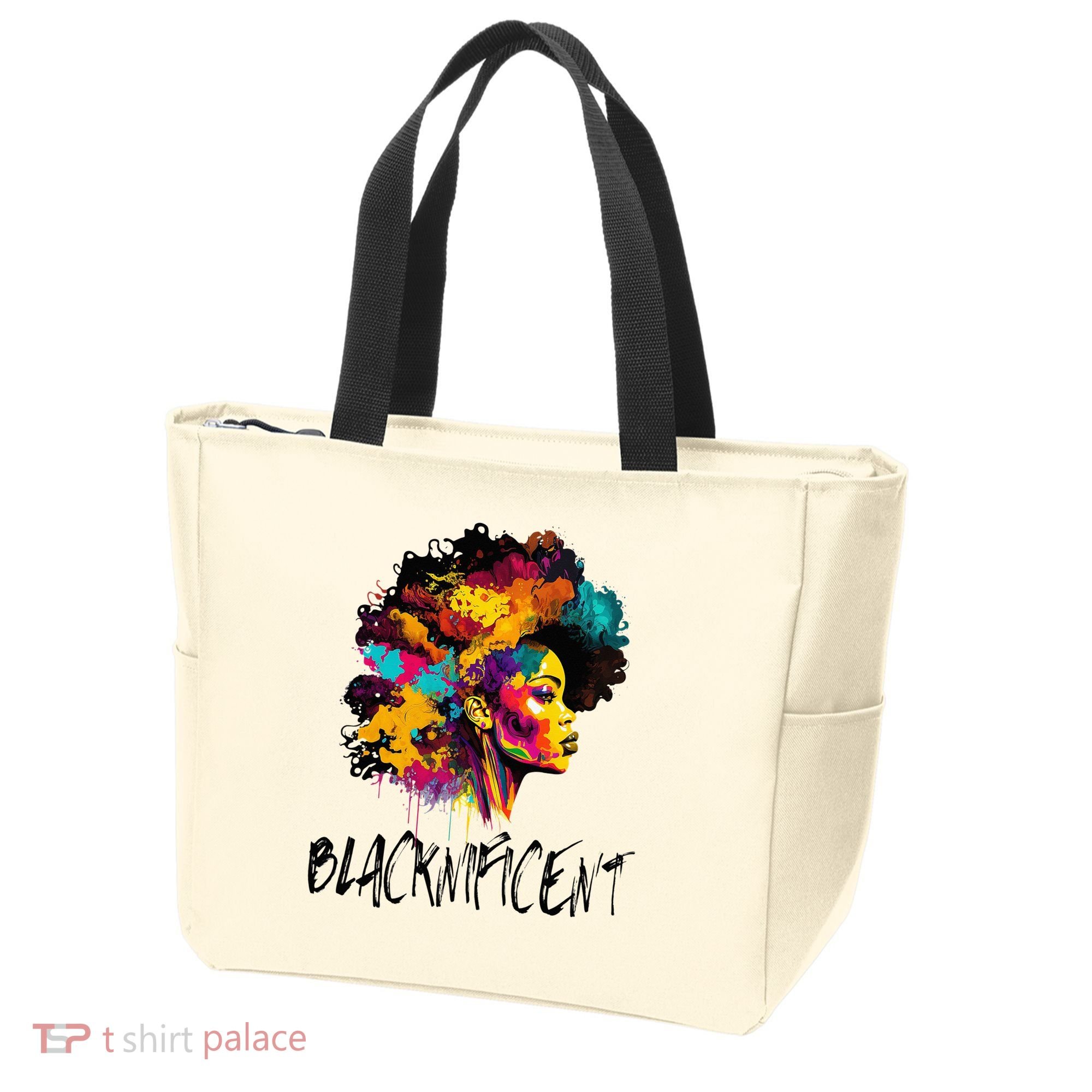 Blacknificent Afro Woman African American Melanin BLM Gift Tote Bag