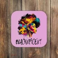 Blacknificent Afro Woman African American Melanin BLM Gift Coaster thumb 0