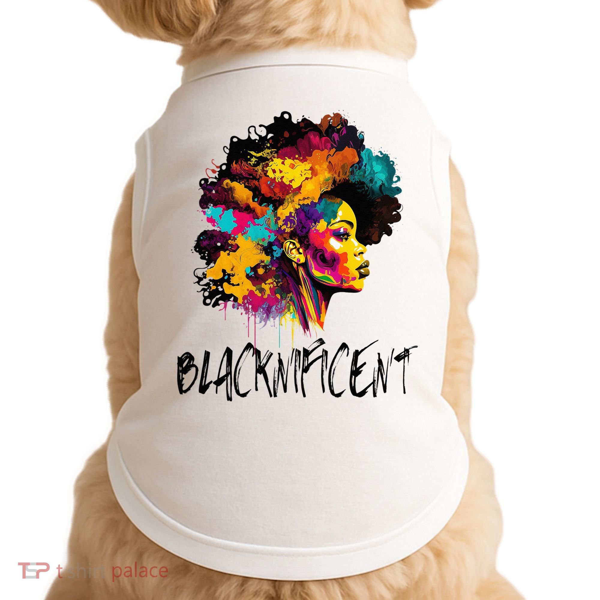 Blacknificent Afro Woman African American Melanin BLM Gift Doggie Tank